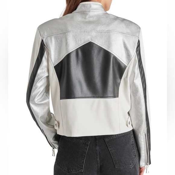 Steve Madden Helayna Colorblock Moto Jacket - Picture 2 of 5